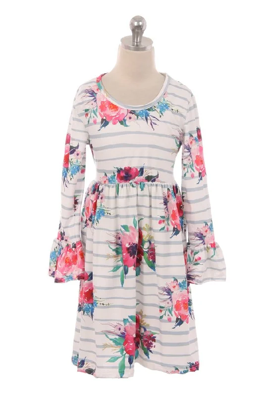 Ashley Floral/Striped Girls Dress