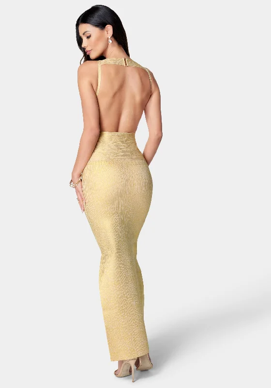 Bandage Open Back Gown