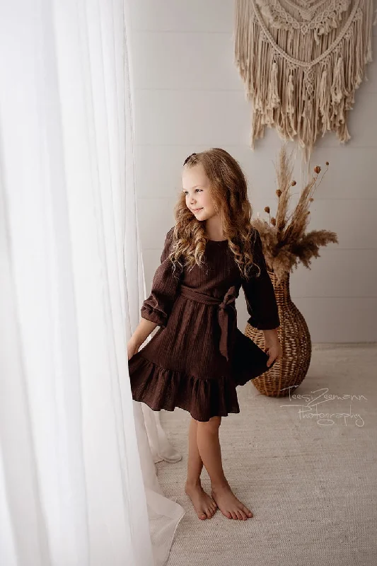 Boho Siena Girls Dress chocolate