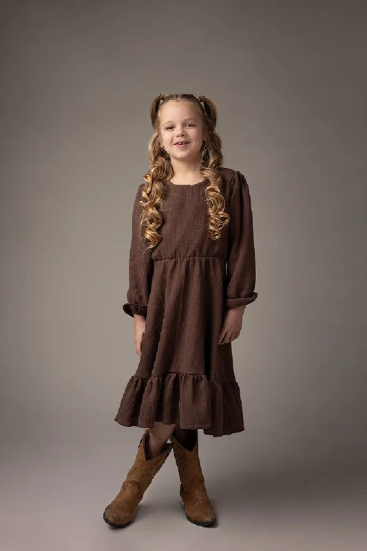 Boho Siena Girls Dress chocolate