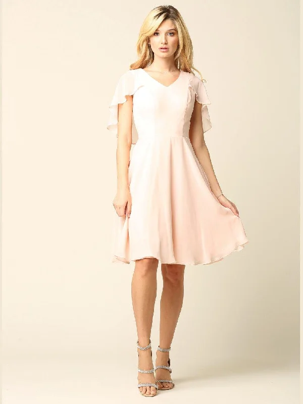 Bridesmaids Short Cocktail Chiffon Dress