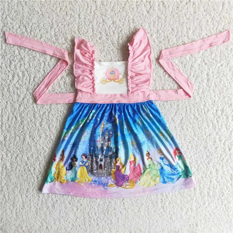 Cartoon princess flutter sleeve Dress C3-13