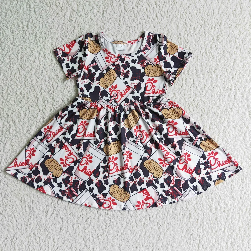 Chicken chips short sleeve dress