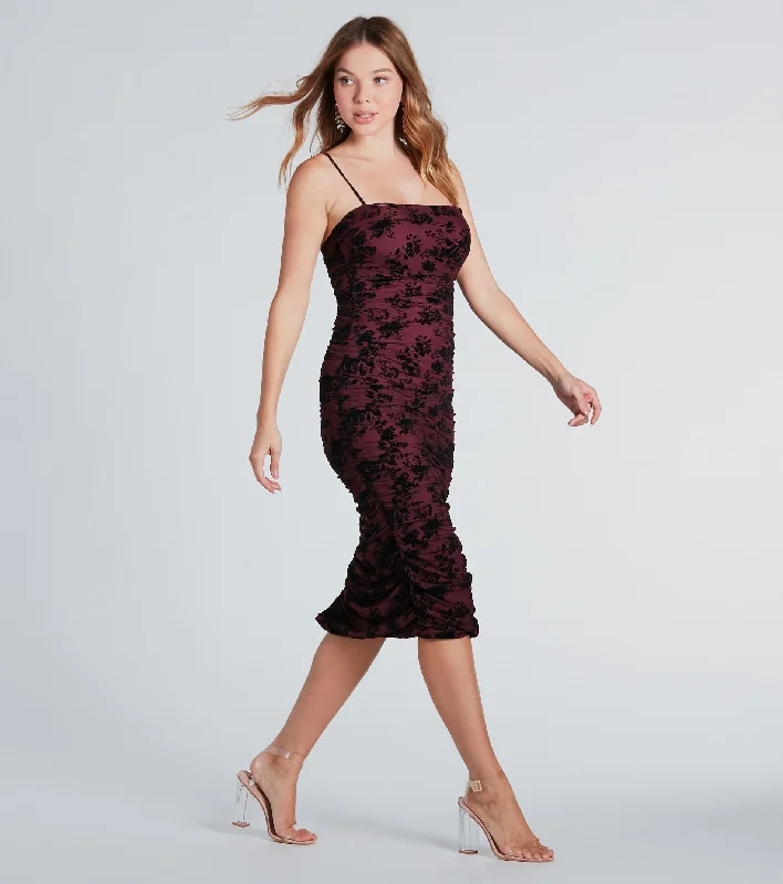 Date Night Chic Velvet Burnout Midi Dress