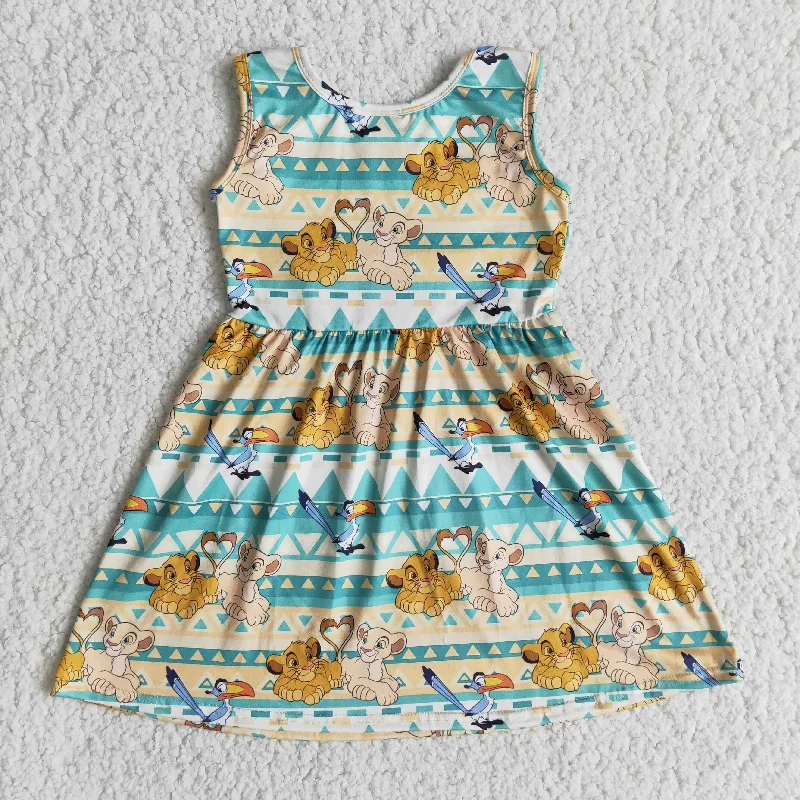 Cartoon Lion sleeveless Dresses