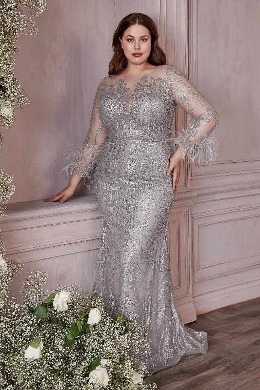 Cinderella Divine CB090C Plus Size Sexy Long Formal Prom Dress