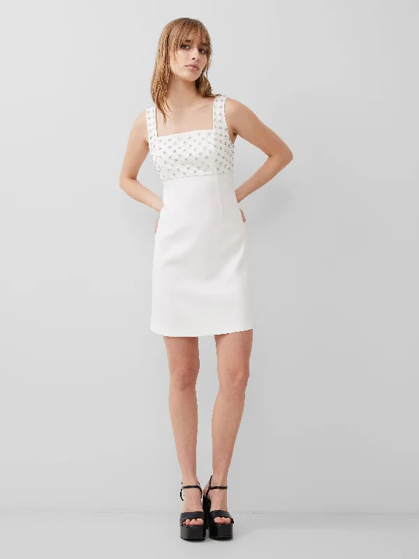 Embroidered Darcy Crepe Mini Dress