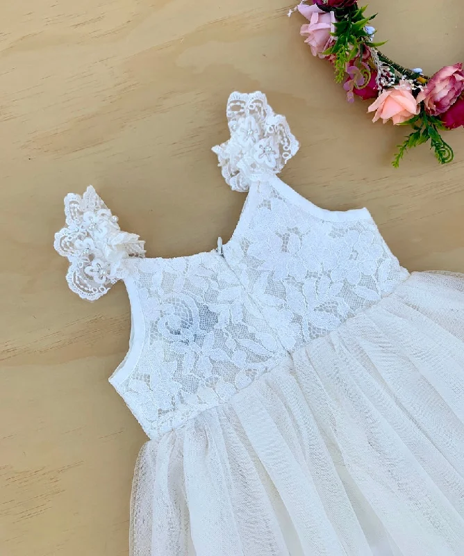 Enchanted Angel Girls Ivory Lace Dress