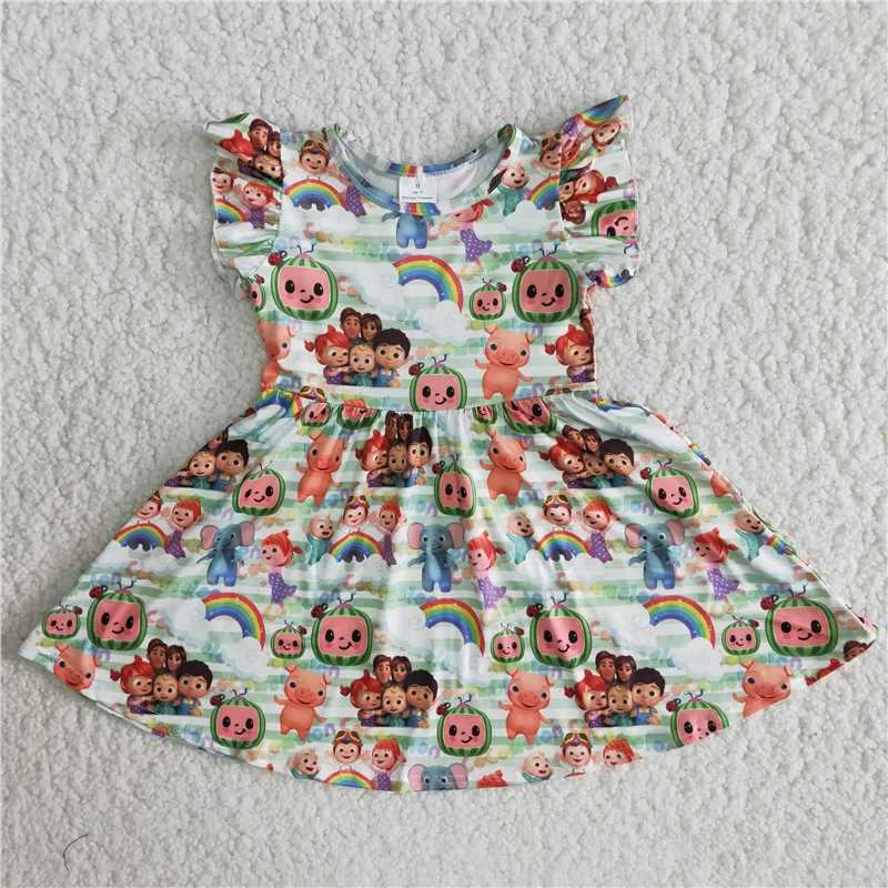 girls cartoon colorful dress A17-15