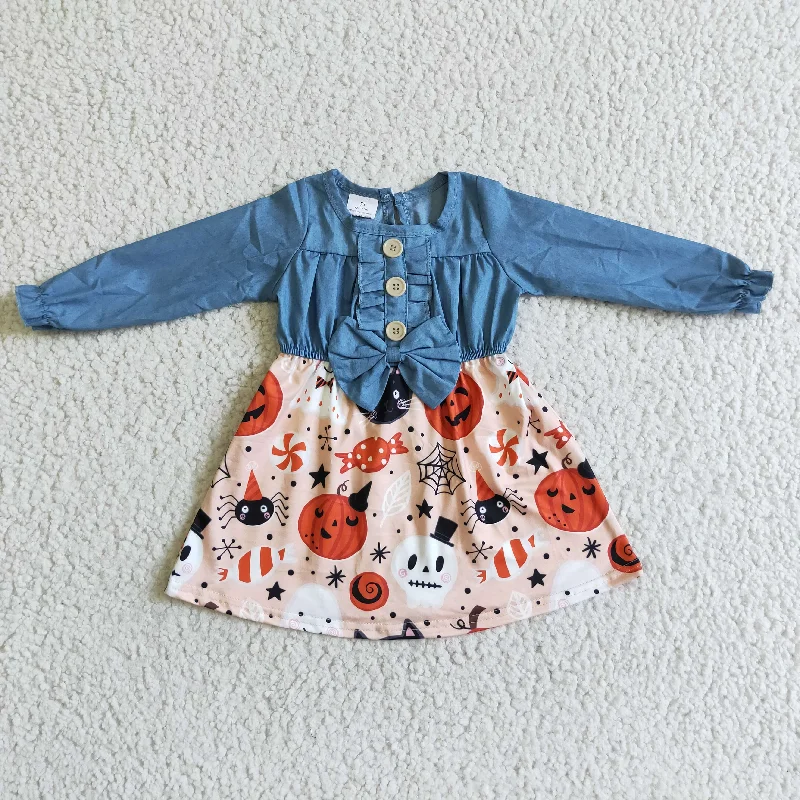 Halloween Pumpkin denim Dress GLD0039