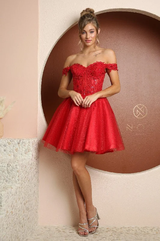 Homecoming Short Off Shoulder Prom Dress F731