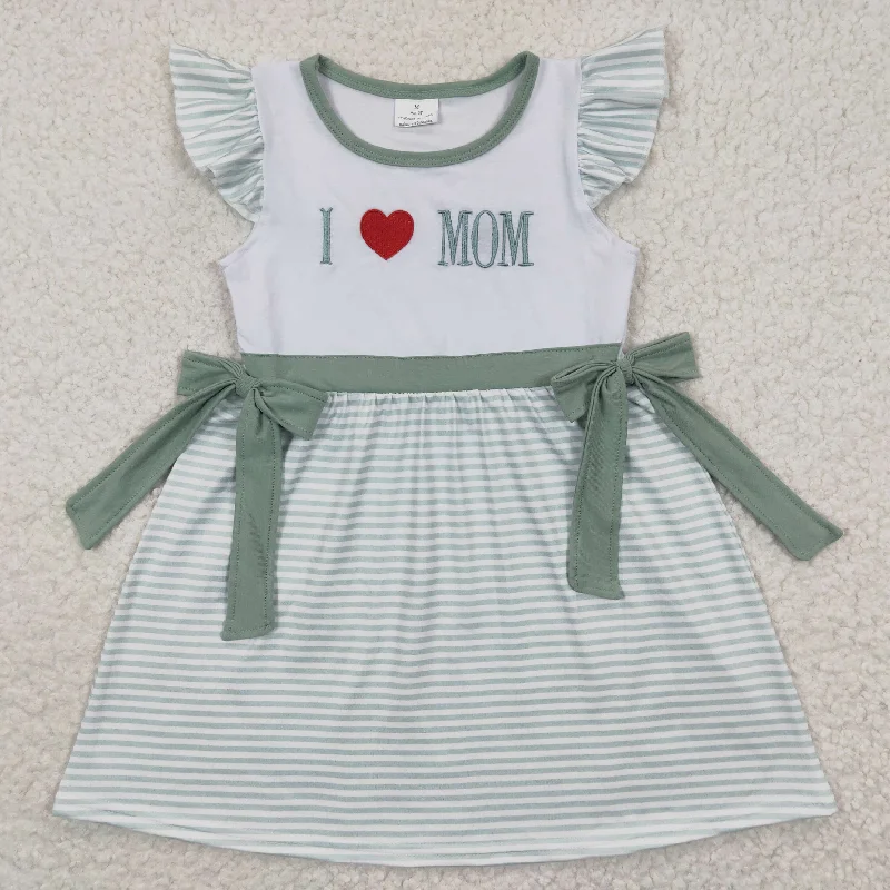 I love mom letter embroidery dress GSD0257