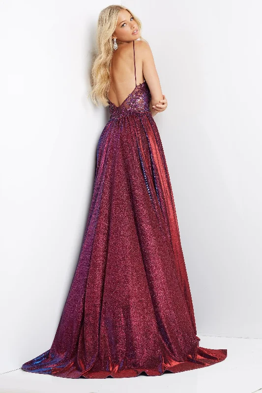 Jovani 07379 Embellished Backless Long Prom Dress