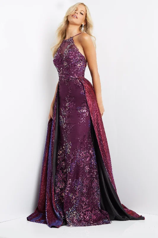 Jovani 07379 Embellished Backless Long Prom Dress