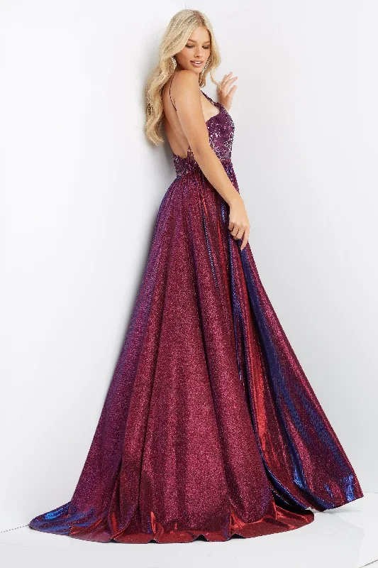 Jovani 07379 Embellished Backless Long Prom Dress