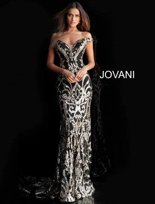 Jovani 63349 Long Formal Off Shoulder Prom Dress