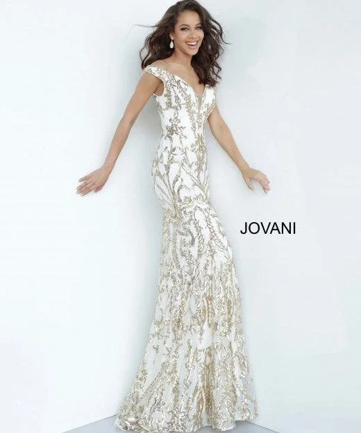 Jovani 63349 Long Formal Off Shoulder Prom Dress