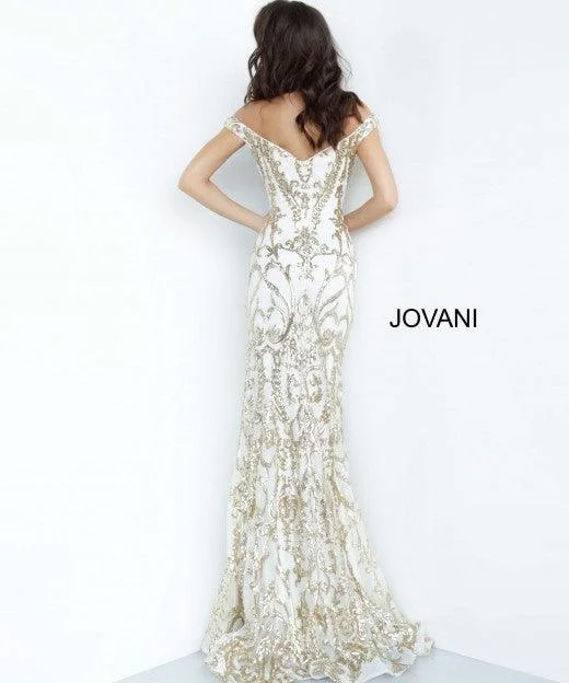 Jovani 63349 Long Formal Off Shoulder Prom Dress