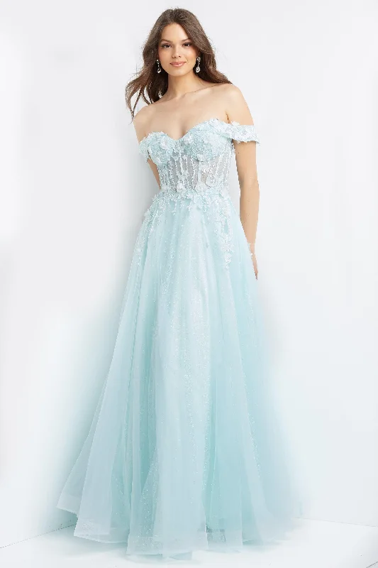 Jovani 08295 Off the Shoulder Long Prom Dress