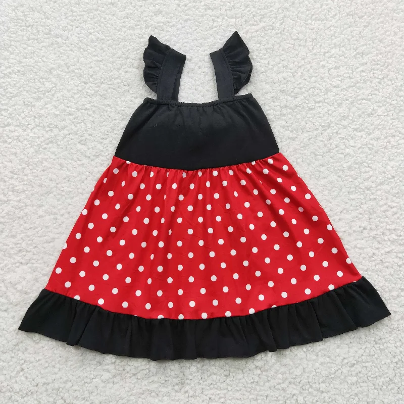 kids red polka dots princess dress GSD0344