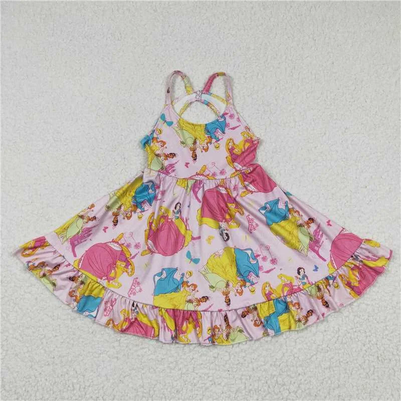 kids summer backless princess dress GSD0281