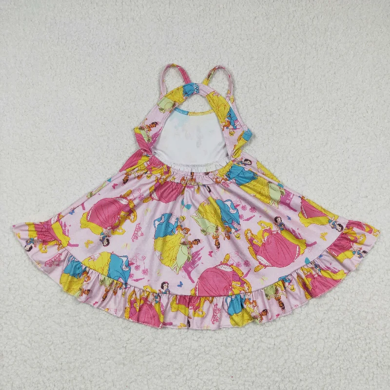 kids summer backless princess dress GSD0281