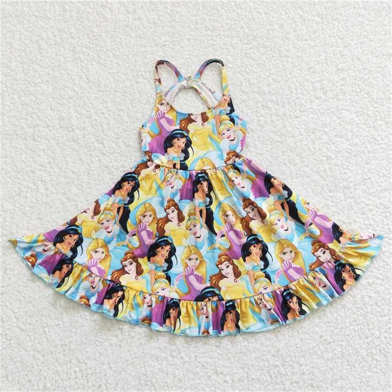 kids summer backless princess dress GSD0282