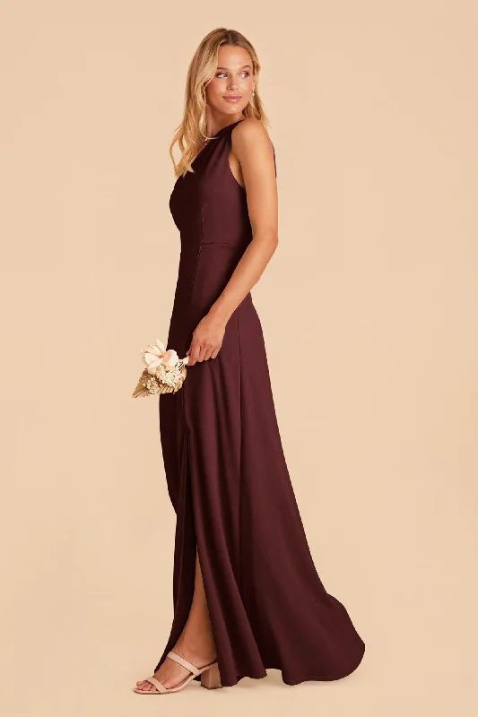 Kira Crepe Dress - Cabernet