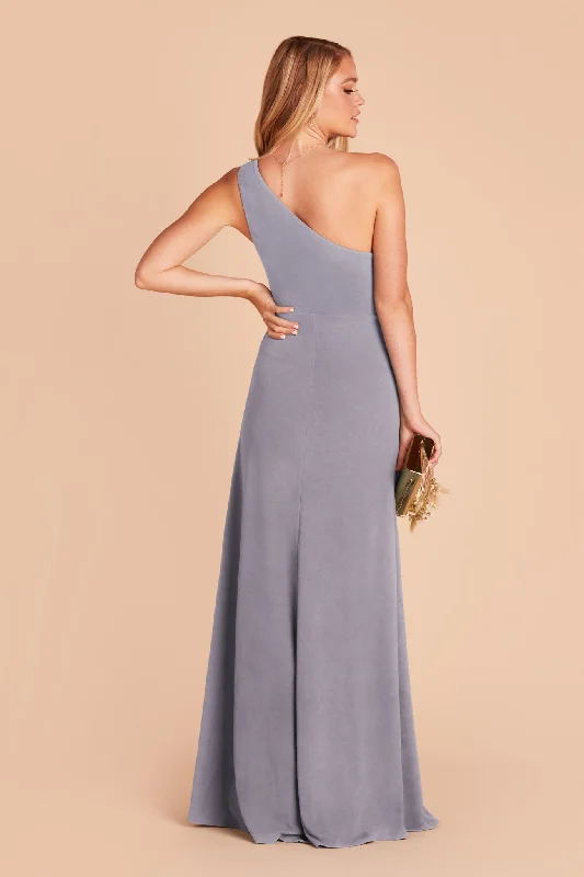 Kira Crepe Dress - Dusty Blue