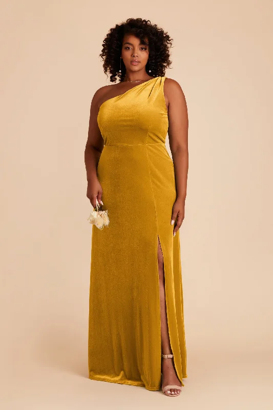 Kira Velvet Dress - Butterscotch