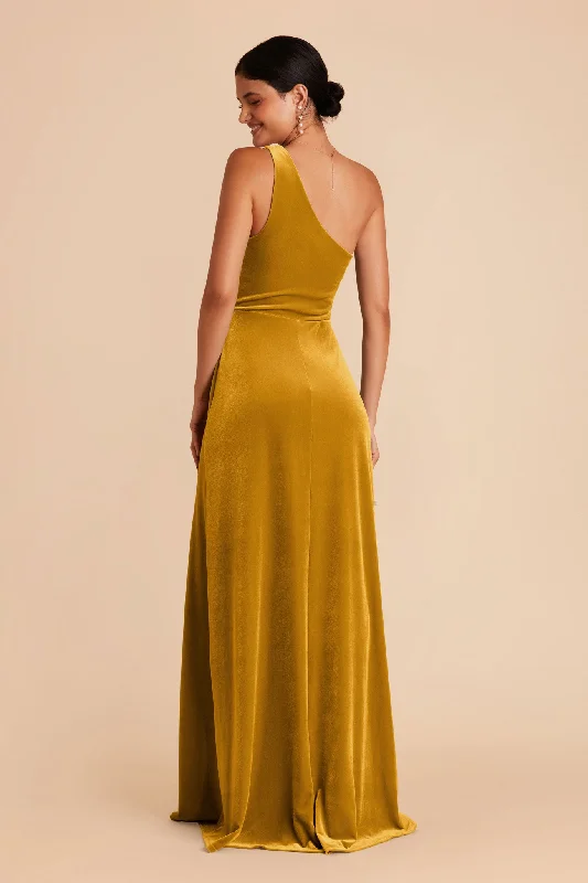 Kira Velvet Dress - Butterscotch