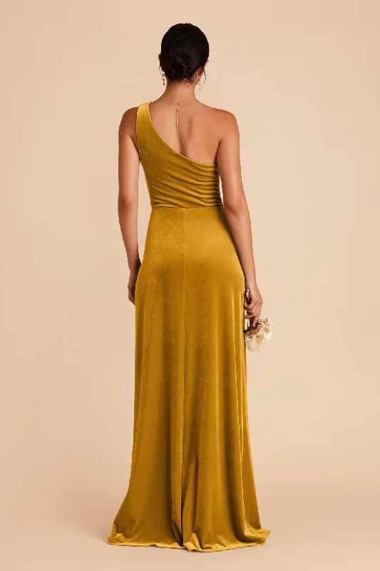 Kira Velvet Dress - Butterscotch