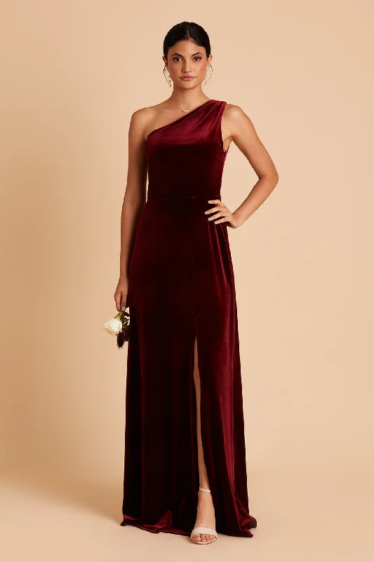 Kira Velvet Dress - Cabernet