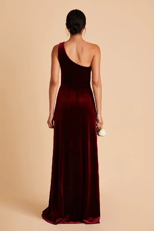 Kira Velvet Dress - Cabernet