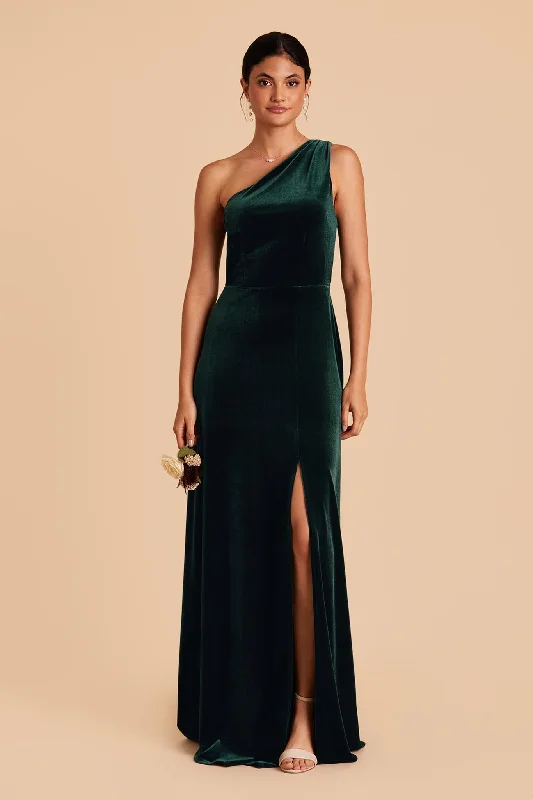 Kira Velvet Dress - Emerald