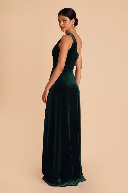 Kira Velvet Dress - Emerald