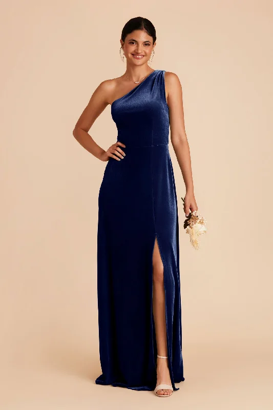 Kira Velvet Dress - Sapphire Blue