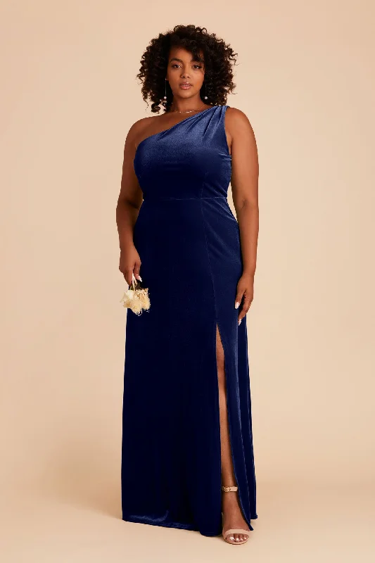 Kira Velvet Dress - Sapphire Blue