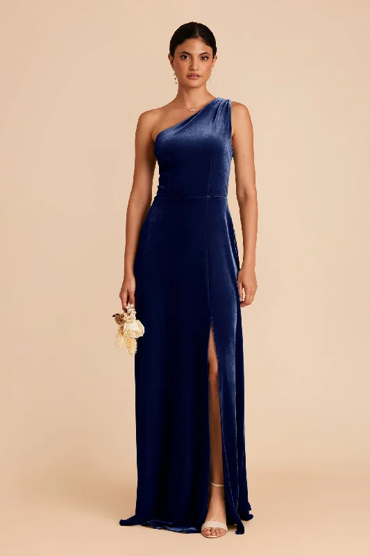 Kira Velvet Dress - Sapphire Blue