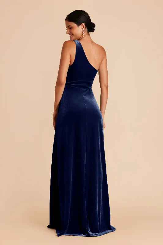 Kira Velvet Dress - Sapphire Blue