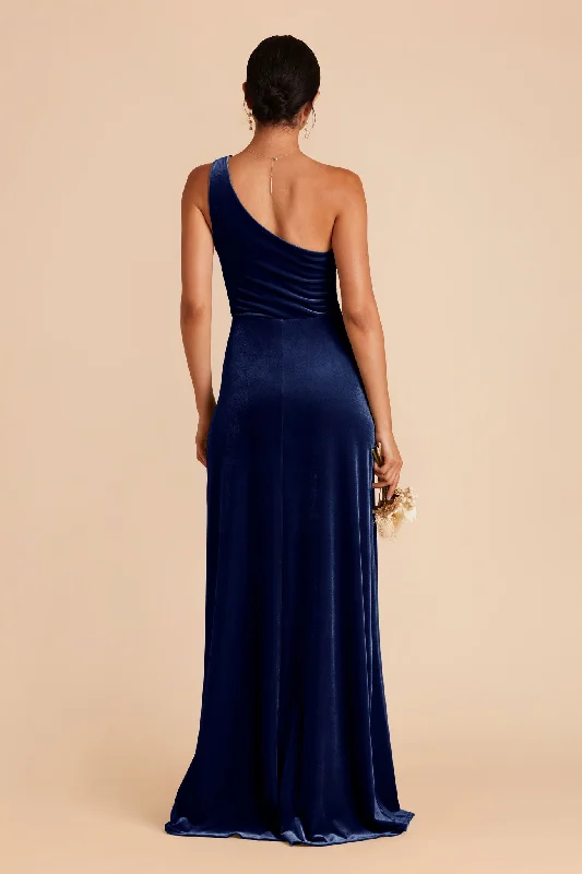 Kira Velvet Dress - Sapphire Blue