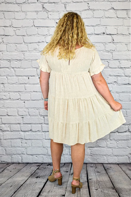 Linen Babydoll Dress in Plus Size by Umgee Clothing