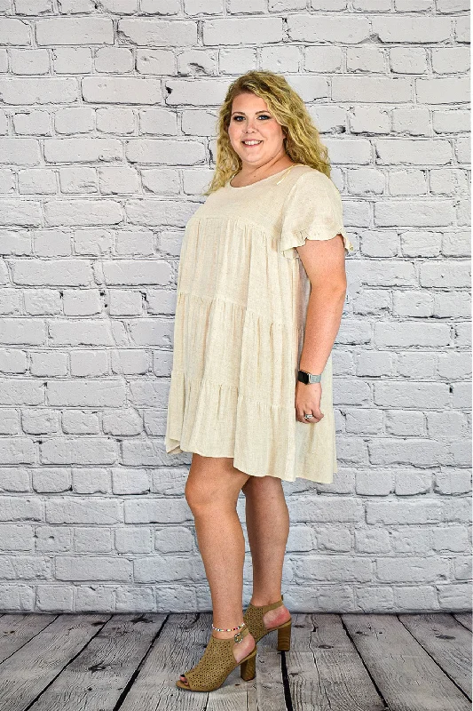 Linen Babydoll Dress in Plus Size by Umgee Clothing