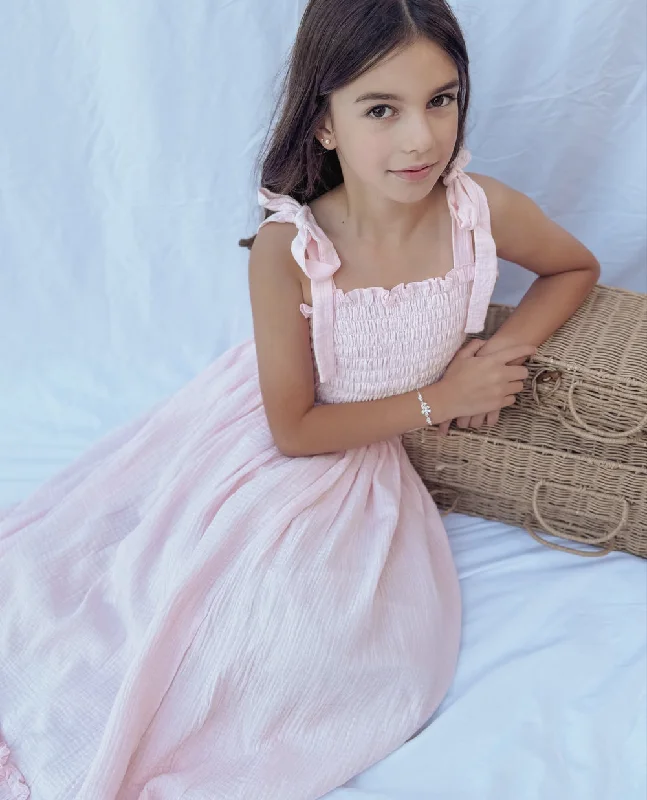 Maya Girls Peach Muslin 2 Piece Set