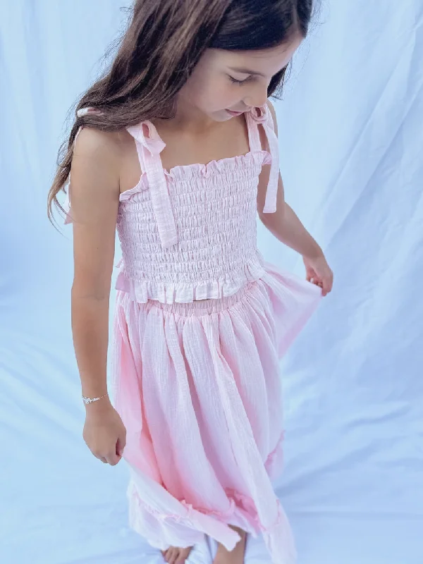 Maya Girls Peach Muslin 2 Piece Set