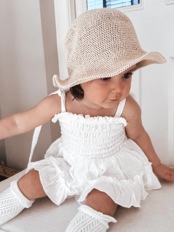 Maya White Muslin Baby Romper