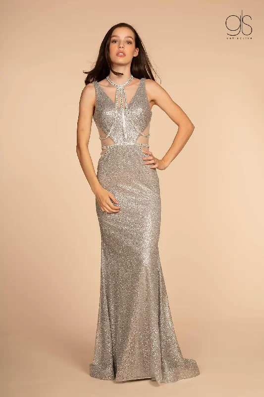 Prom Long Open Back Cut Out Evening Gown