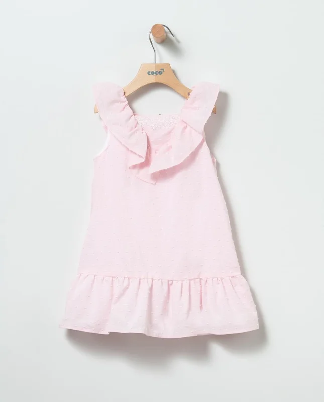 Pink plumeti dress"".CoCo Aqua