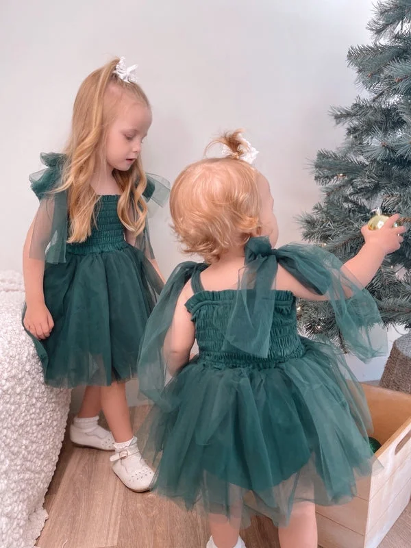 Poppy Girls Green Christmas Dress