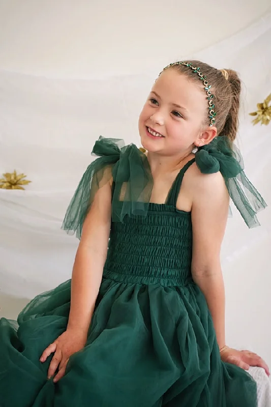 Poppy Girls Green Christmas Dress